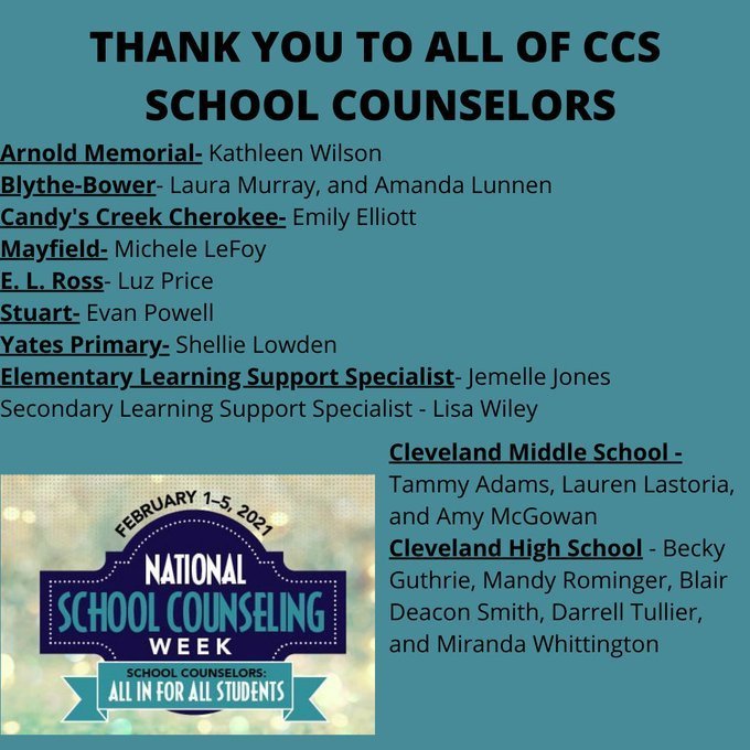 Thank you school counselors