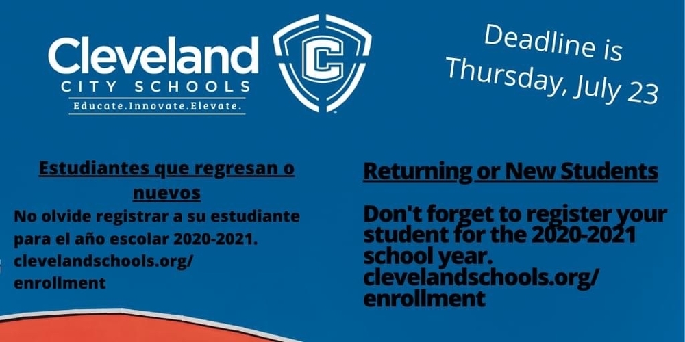 Only TWO more days to register returning or enroll new students