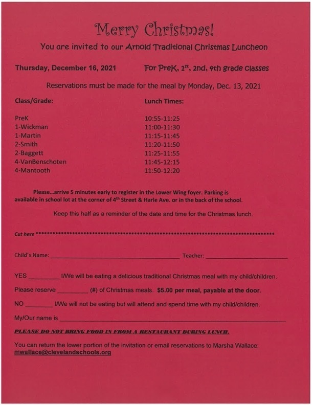 Christmas Lunch Flyer