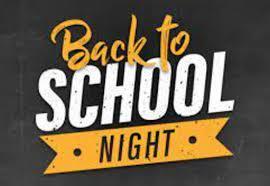 Pic that says Back to School Night