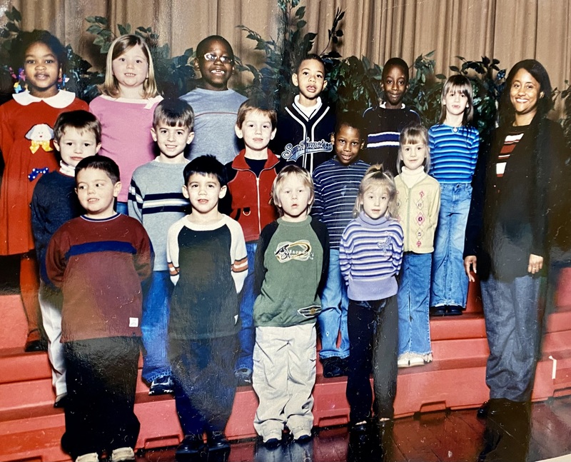 Mrs. Pollard with her Kindergarten class in 2004. 